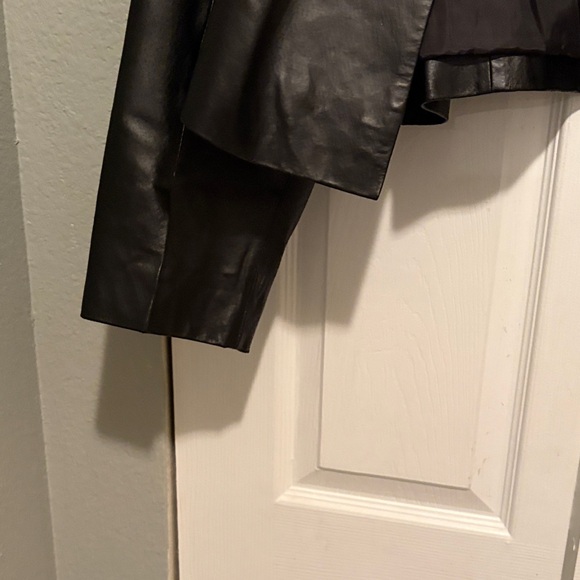 Black Leather Women's Jacket Plus Size 22 - Picture 3 of 7